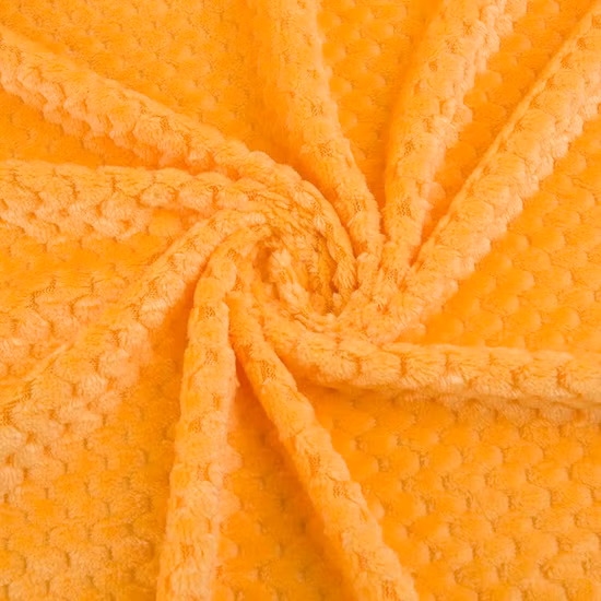 100% Polyester Jacquard Pineapple Plain Double-Side Flannel Fleece for Home Textile